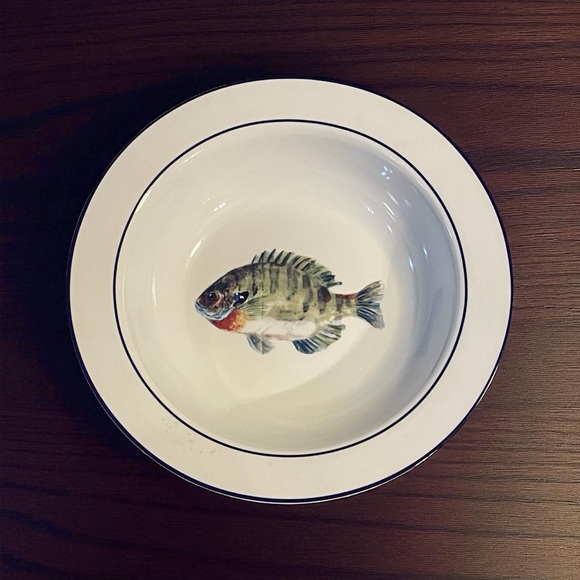 Williams Sonoma La Mer 14" Large Serving Bowl Nautical Fish Decor Retired - Picture 1 of 4